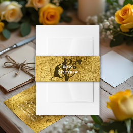ゴールデン素朴結婚式招待状ベリーバンド 招待状ベリーバンド