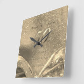 ゴールデン結婚の50周年記念親のフェイク金ゴールド スクエア壁時計 (傾斜)