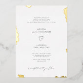 ゴールデン結婚エッジのデザイン箔の招待 箔招待状 (正面)