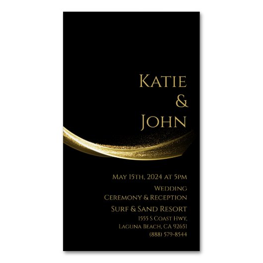 ゴールデン結婚エレガンス救の日 マグネット名刺 (正面縦)