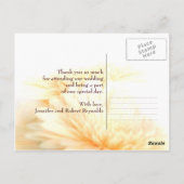 ゴールデン結婚ガーベラの写真ありがとう ポストカード (裏面)