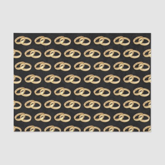 ゴールデン結婚ズのリングや輪が結ばれる 薄葉紙 (正面)