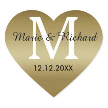 ゴールデン結婚ズモノグラムシールズハート