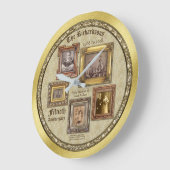 ゴールデン結婚ズ記念アンティークフレームコラージュ ラージ壁時計 (傾斜)