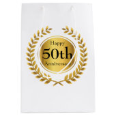 ゴールデン結婚ズ記念カスタム ミディアムペーパーバッグ (正面)