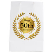 ゴールデン結婚ズ記念カスタム ミディアムペーパーバッグ (裏面)