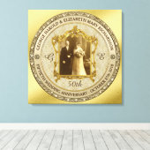 ゴールデン結婚ズ記念クラシック写真枠 キャンバスプリント (インサイチュ (ウッドフロア))