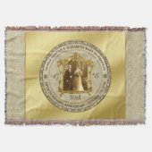 ゴールデン結婚ズ記念クラシック写真枠 スローブランケット (正面)