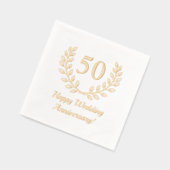 ゴールデン結婚ズ記念リースカスタム番号 箔ナプキン (左)