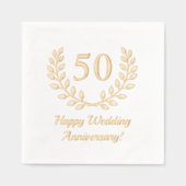 ゴールデン結婚ズ記念リースカスタム番号 箔ナプキン (正面)
