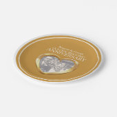 ゴールデン結婚ズ記念写真ハート紙プレート ペーパープレート (アングル)