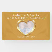 ゴールデン結婚ズ記念日のハートフォトバナー 横断幕 (横)