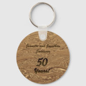 ゴールデン結婚ズ記念日キーチェーン液体金ゴールド キーホルダー (正面)