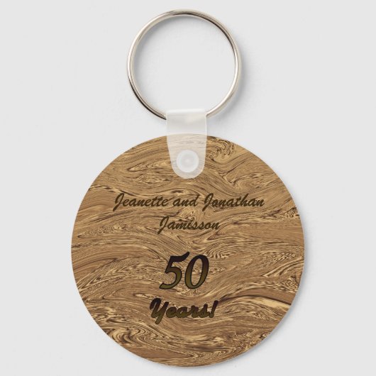 ゴールデン結婚ズ記念日キーチェーン液体金ゴールド キーホルダー (正面)