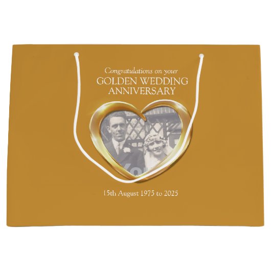 ゴールデン結婚ズ記念日抱き枕 ラージペーパーバッグ (正面)