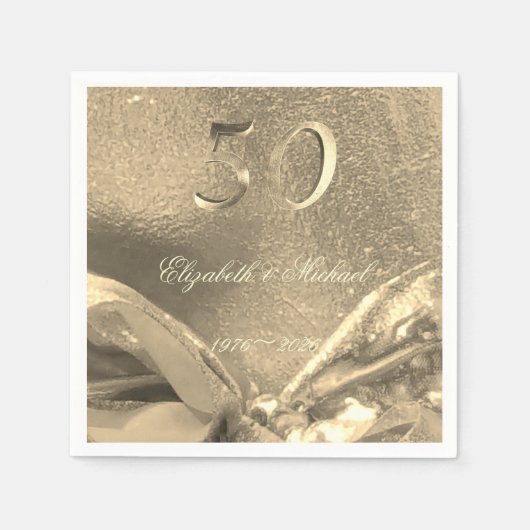ゴールデン結婚ズ50周年記念50年ジュビリー スタンダードカクテルナプキン (正面)