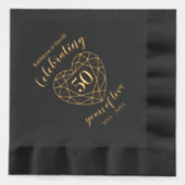 ゴールデン結婚ズ50thフォイルに刻印されたナプキン 箔ナプキン (正面)