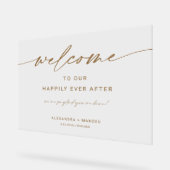 ゴールデン結婚ズ・ウェルカム | あなたは来てとても嬉しい アクリルサイン (傾斜)