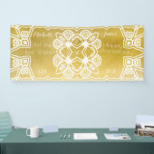 ゴールデン結婚ズ·パーソナライズされたアールデコ装飾品 横断幕 (トレードショー)