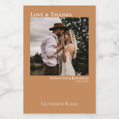 ゴールデン結婚タンのフォトラブ&ミ感謝していニ ワインラベル (シングルラベル)