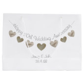 ゴールデン結婚ハートで50周年を迎える ラージペーパーバッグ (裏面)