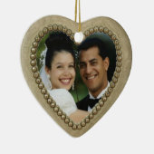 ゴールデン結婚ハートオーナメント セラミックオーナメント (右)