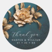 ゴールデン結婚バラ感謝していのあなた ラウンドシール (正面)