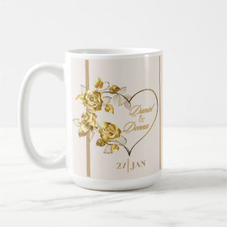 ゴールデン結婚パーソナライズされたズマグ コーヒーマグカップ