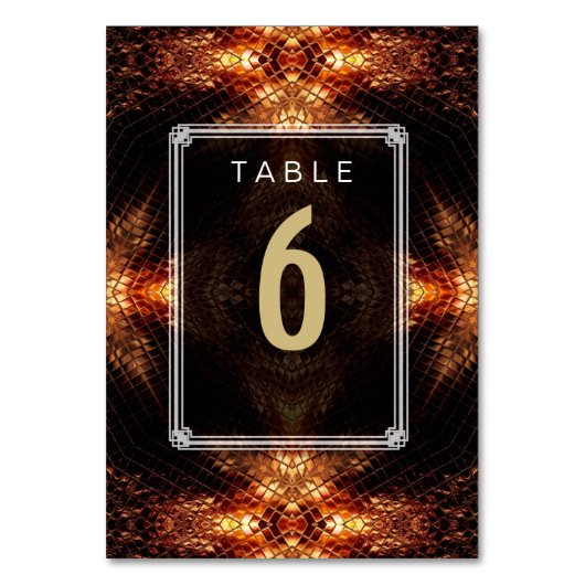 ゴールデン結婚ファイアのメニュー+テーブル番号カード テーブルナンバー (正面)