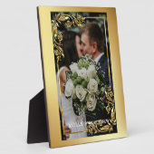 ゴールデン結婚フレームの写真プラーク フォトプラーク (側面)