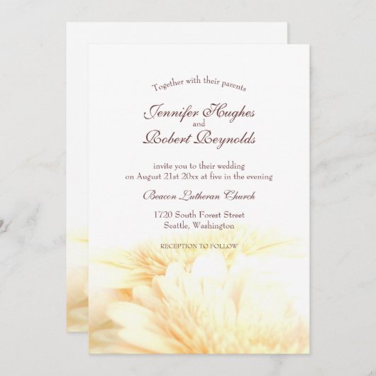 ゴールデン結婚フローラ 招待状 (正面/裏面)