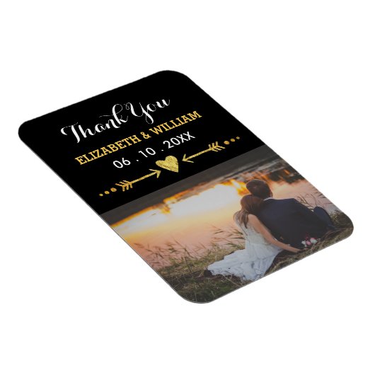 ゴールデン結婚モチーフのマグネットの好意の写真ありがとう マグネット (右側)