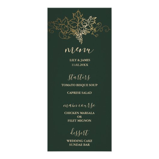 ゴールデン結婚ヴィン結婚ヤードのメニュー ラックカード (正面)