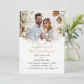 ゴールデン結婚式招待状カード(写真あり) 招待状 (スタンド正面)