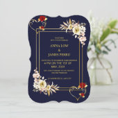 ゴールデン結婚式招待状カード 招待状 (スタンド正面)