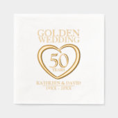 ゴールデン結婚50周年カスタム記念 箔ナプキン (正面)
