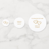 ゴールデン結婚50周年ハートパーソナライズされた コンフェッティ (正面)