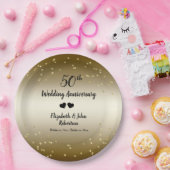 ゴールデン結婚50周年紙吹雪エレガント ペーパープレート (パーティー)