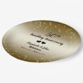 ゴールデン結婚50周年紙吹雪エレガント ペーパープレート (アングル)