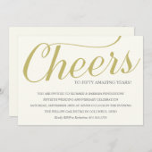 ゴールデン結婚50周年記念パーティの招待状 招待状 (正面/裏面)