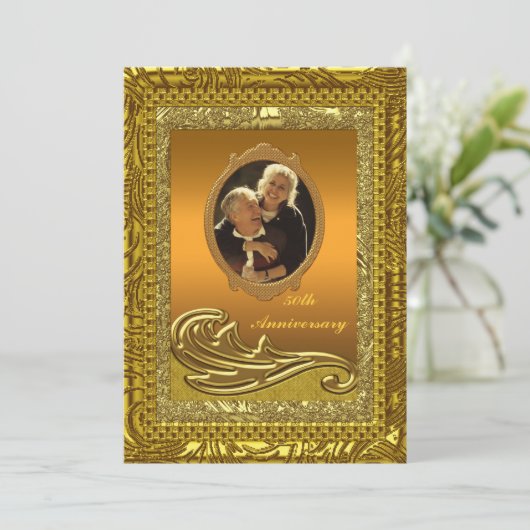 ゴールデン結婚50周年記念パーティの招待状 招待状 (スタンド正面)