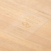 ゴールデン結婚50周年記念パーティーハートカスタム アクリル招待状 (レイダウン)