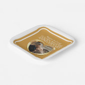 ゴールデン結婚50周年記念写真ハート広場 ペーパープレート (傾斜あり)