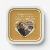 ゴールデン結婚50周年記念写真ハート広場 ペーパープレート (正面)