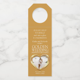 ゴールデン結婚50周年記念写真ハート ボトルネックタグ