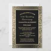 ゴールデン結婚50周年記念写真金ゴールド 招待状 (正面)