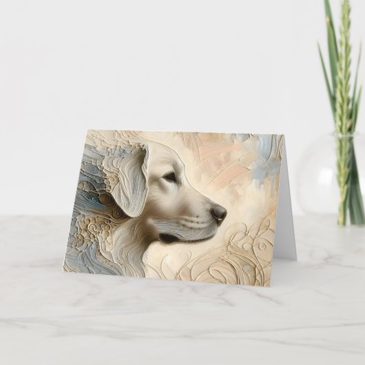 ゴールデン絵を描レトリーバーの因果ポルタット カード (正面)