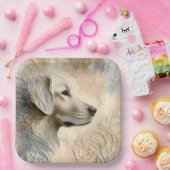 ゴールデン絵を描レトリーバーの因果ポルタット ペーパープレート (パーティー)