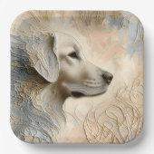 ゴールデン絵を描レトリーバーの因果ポルタット ペーパープレート (正面)