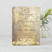 ゴールデン絵を描結婚式招待状 招待状 (スタンド正面)